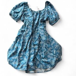 Torrid‎ Mini Puff Sleeve Blue Floral Dress